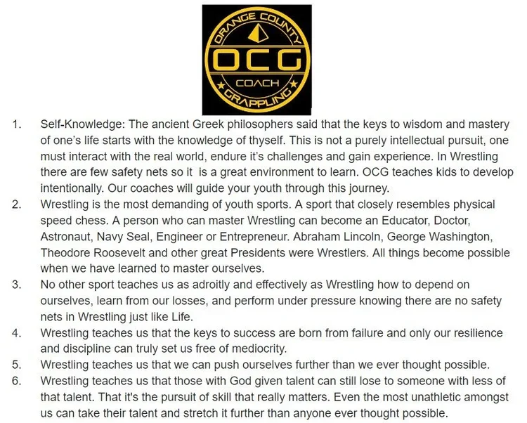 Orange County Grappling (“OCG”) academy photo