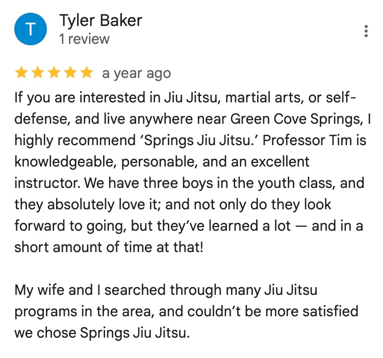 Gracie Jiu-Jitsu Green Cove Springs facility image